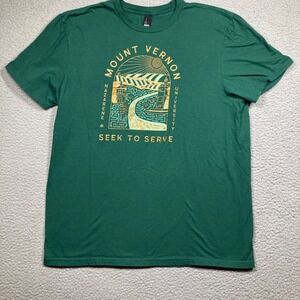 Mount Vernon University Shirt Adult XL Green Nazarene Short Sleeve Seek To Serve